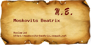 Moskovits Beatrix névjegykártya