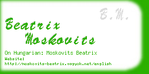 beatrix moskovits business card